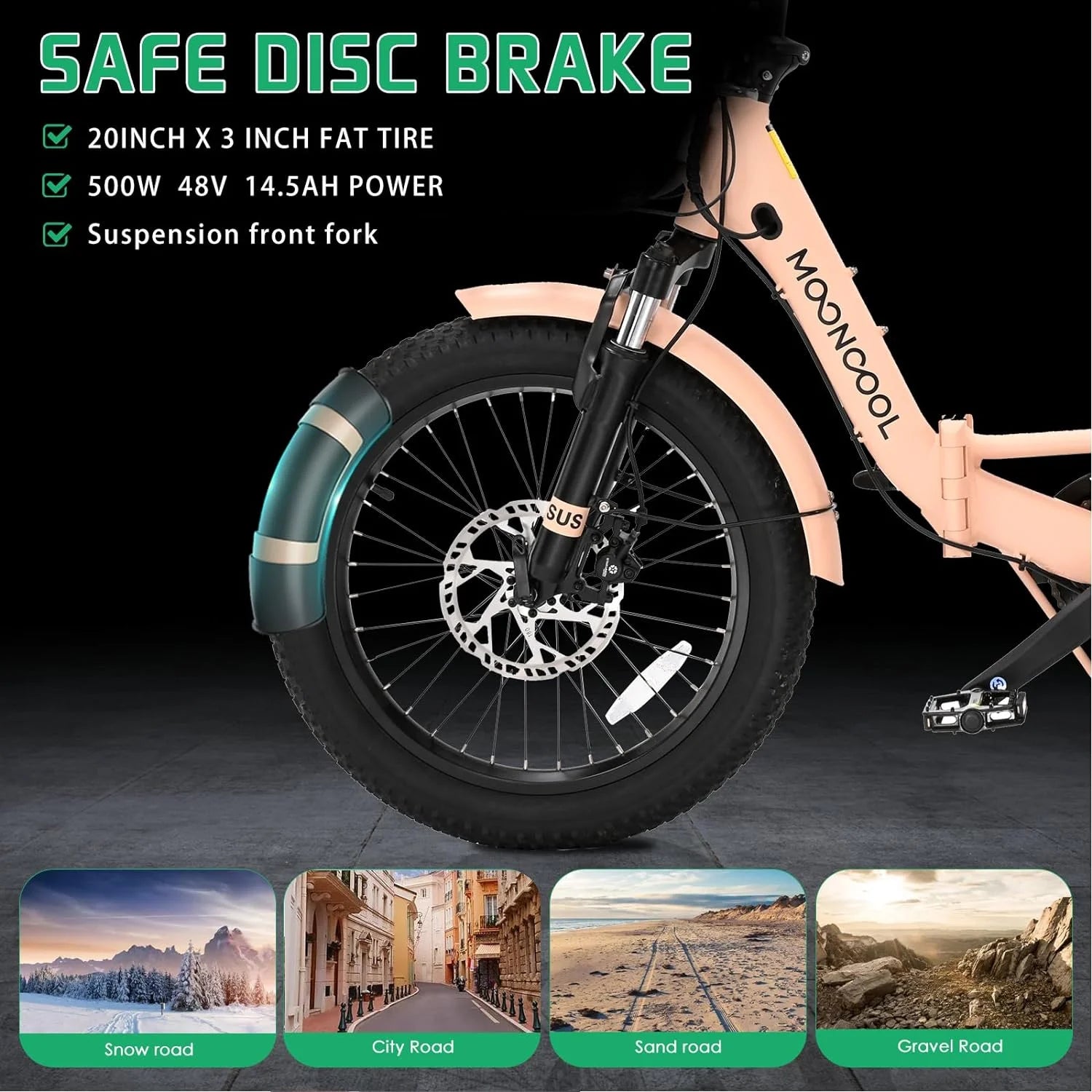 ABORON 3.0 Fat Tire Electric Trike for Senior Foldable E - Bike, 500W Motorized Tricycle Adult 20" Folding 3 Wheel Electric Commute Bike Trike W/48V