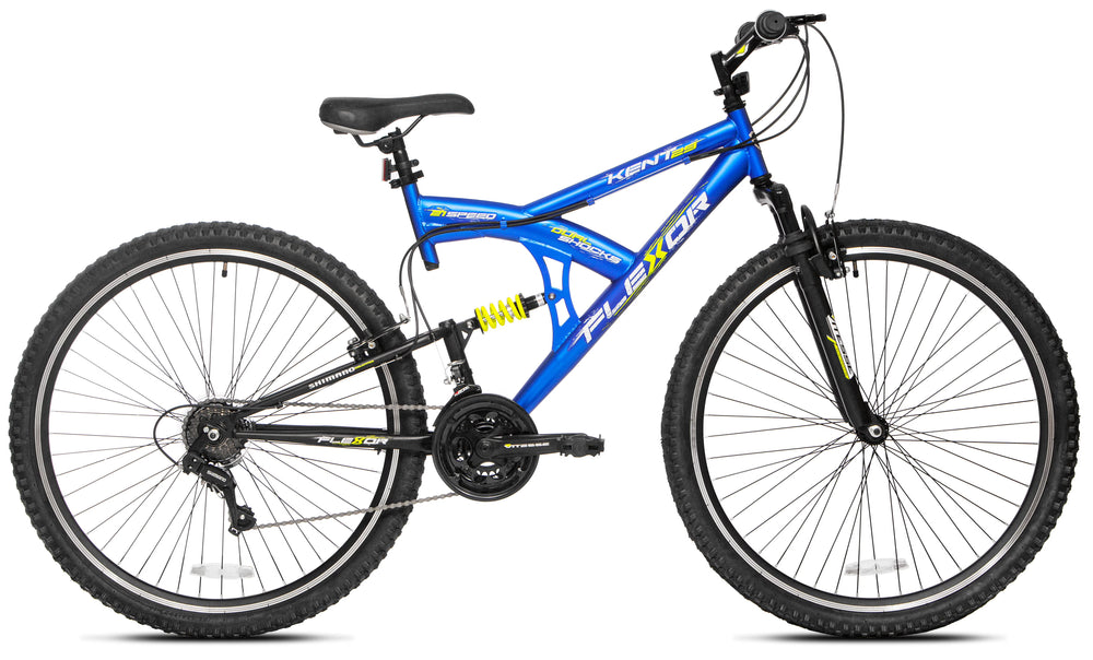 29" Kent Flexor Dual Suspension Mountain Bike, Adult Ages 14+, Blue