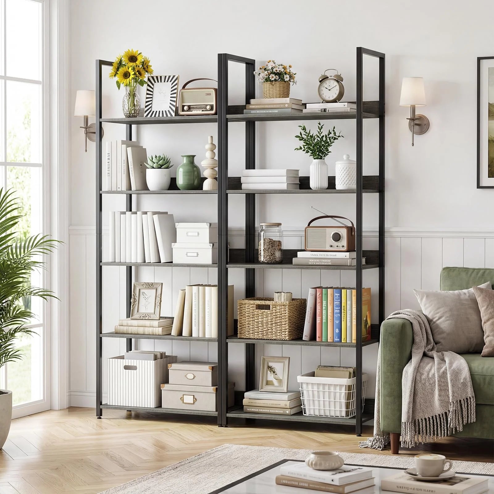 Tangkula 5-Tier Bookshelf for Living Room