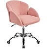 Velvet Desk Chair for Home Office, Makeup Vanity Chair with Armrests for Bedroom Modern, Swivel Rolling Chair