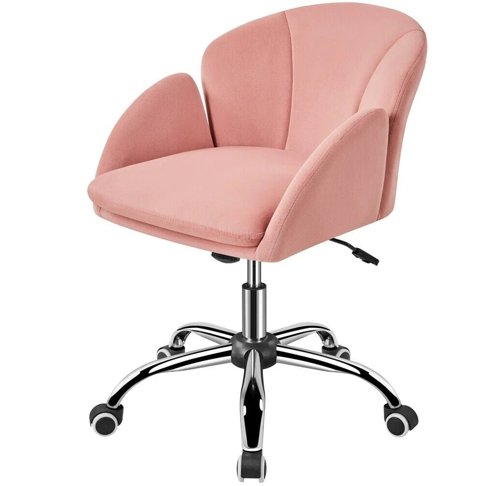 Velvet Desk Chair for Home Office, Makeup Vanity Chair with Armrests for Bedroom Modern, Swivel Rolling Chair