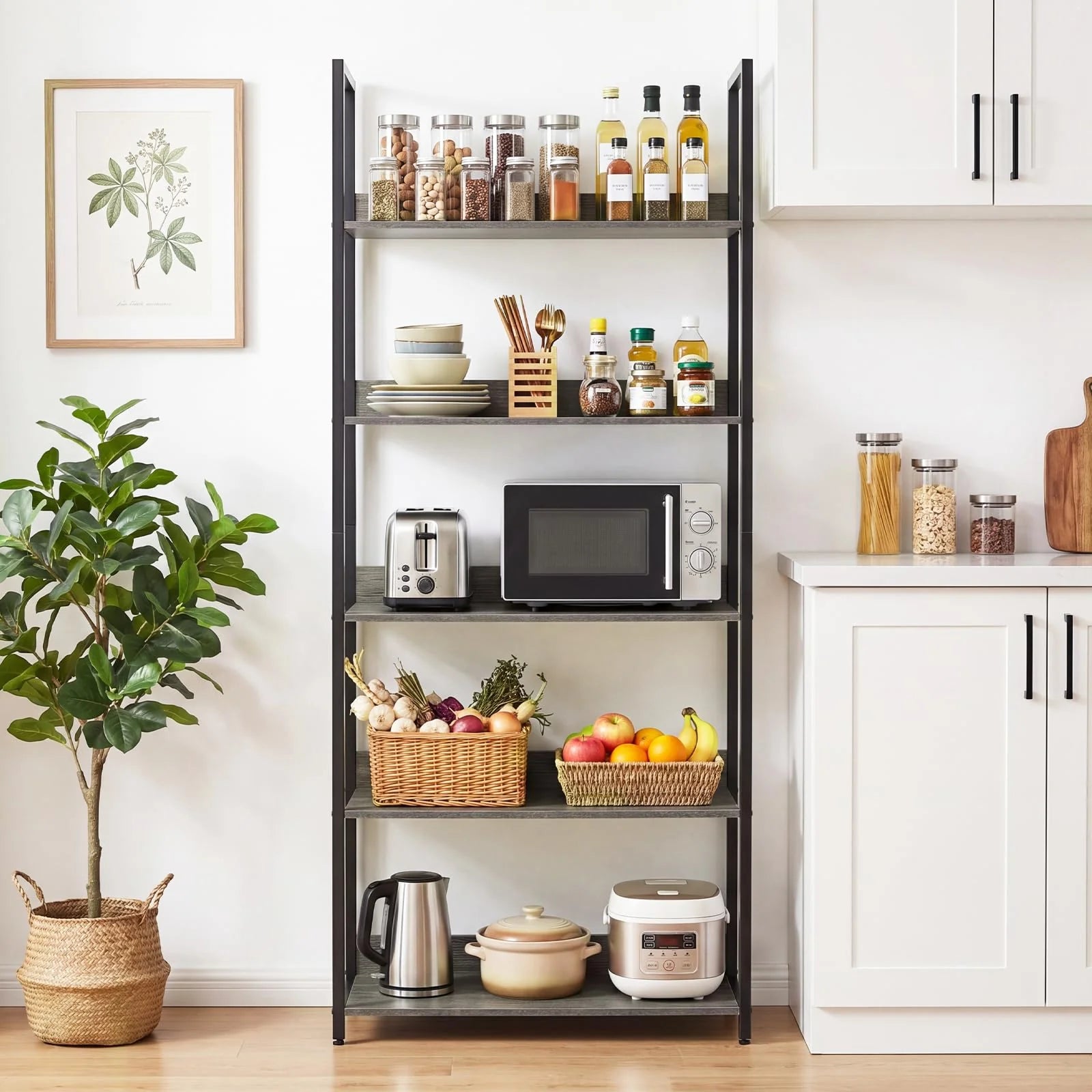 Tangkula 5-Tier Bookshelf for Living Room