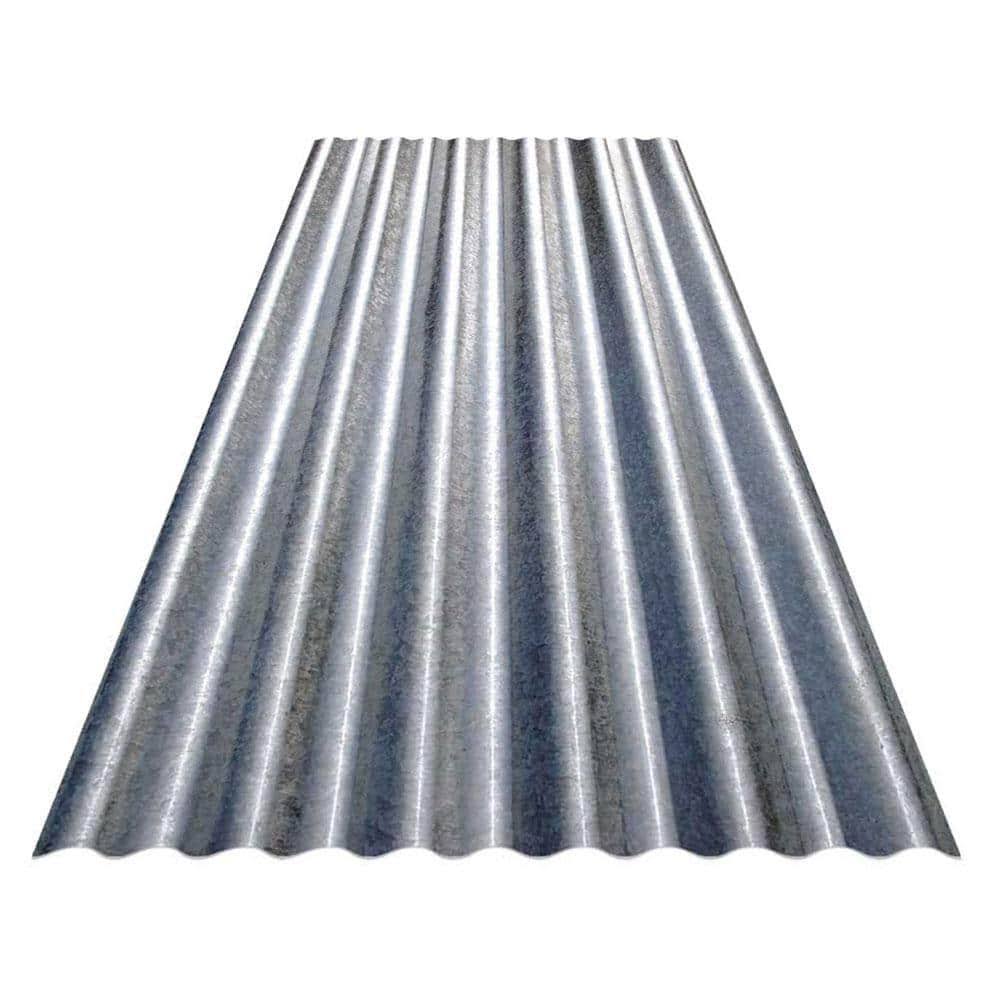 Gibraltar Building Products CR8G-U 8 ft. Corrugated Galvanized Steel 29-Gauge Roof Panel