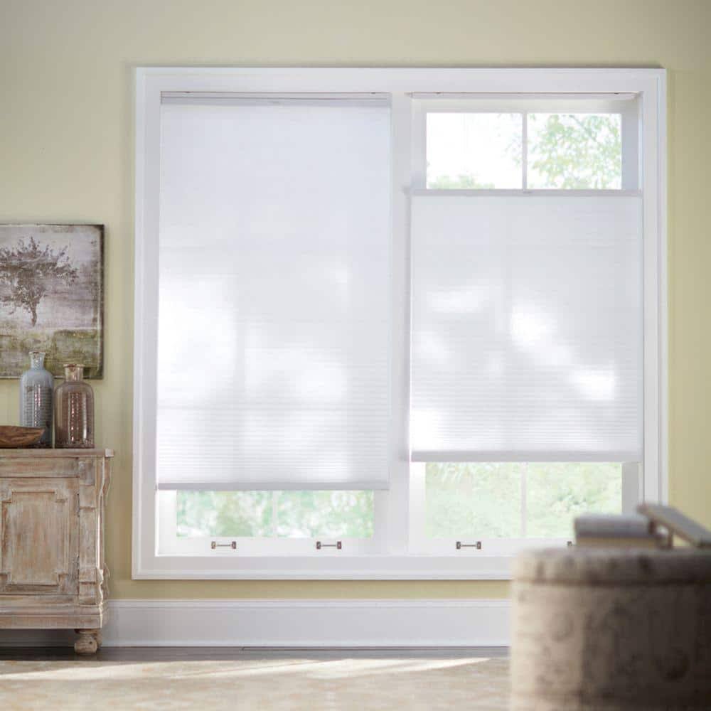 Home Decorators Collection Snow Drift Top Down Bottom Up Cordless Cellular Shade - 23.375 in. W x 48 in. L Actual Size: 23 in.