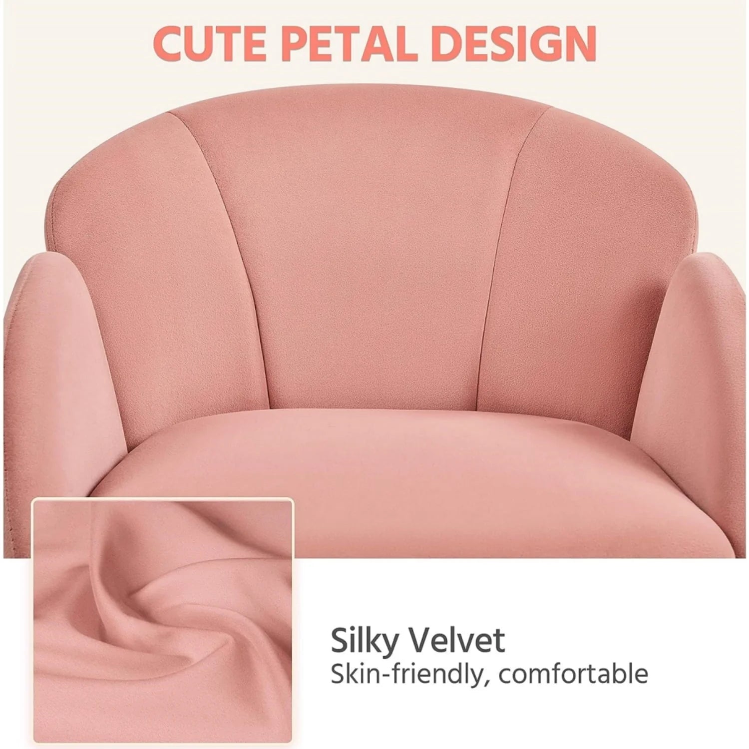 Velvet Desk Chair for Home Office, Makeup Vanity Chair with Armrests for Bedroom Modern, Swivel Rolling Chair